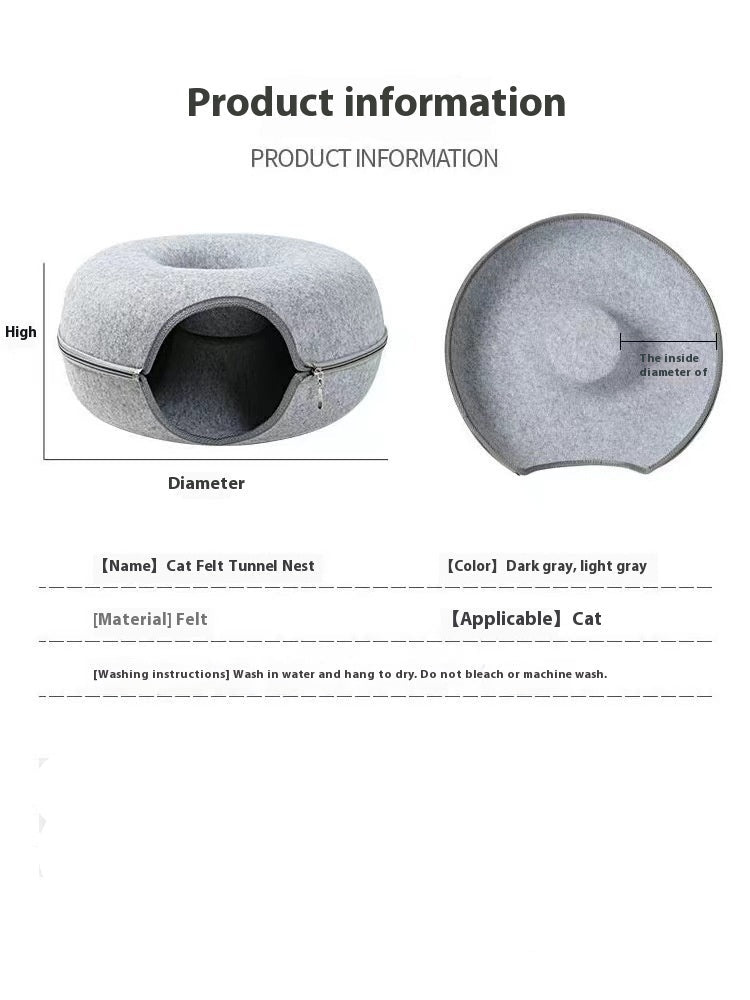 Comfortable Round Pet Tunnel Bed Cozy Sleeping Nest
