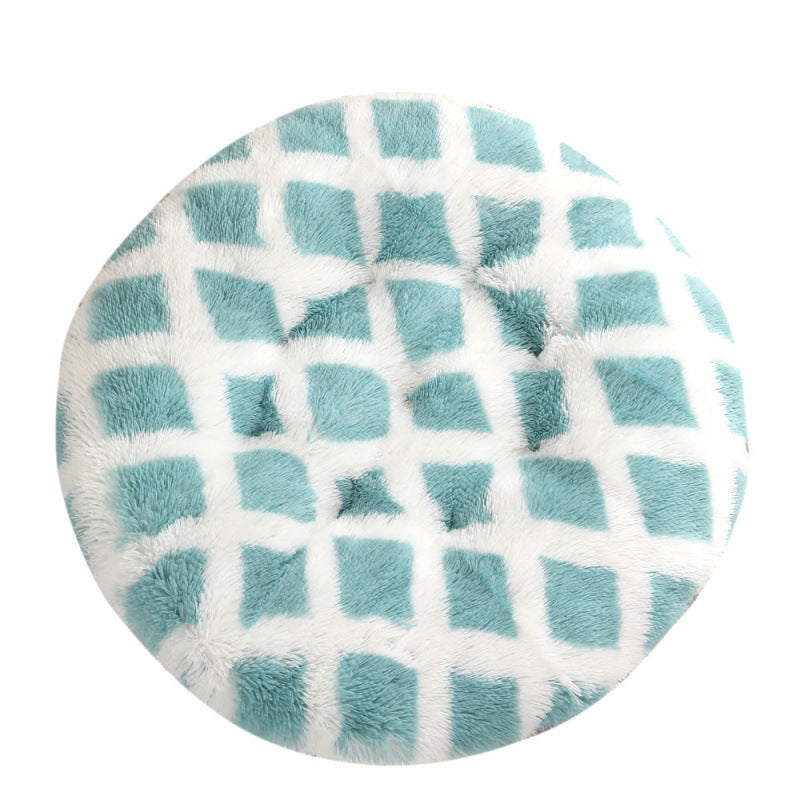 Plush Round Pet Bed Warm Sleeping Mat Cozy Nest