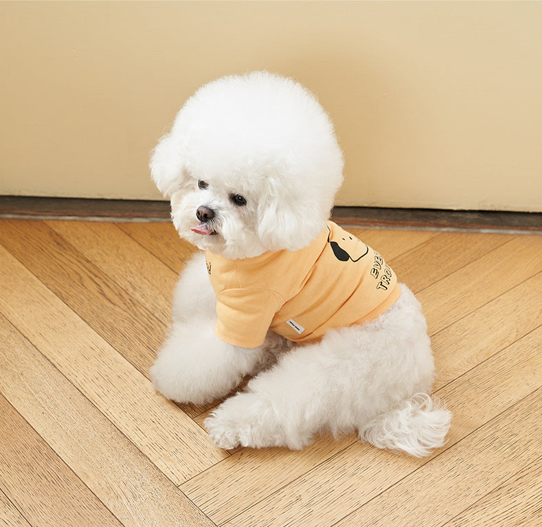 Pet Korean Style Cotton Color Print Short Sleeve T-Shirt