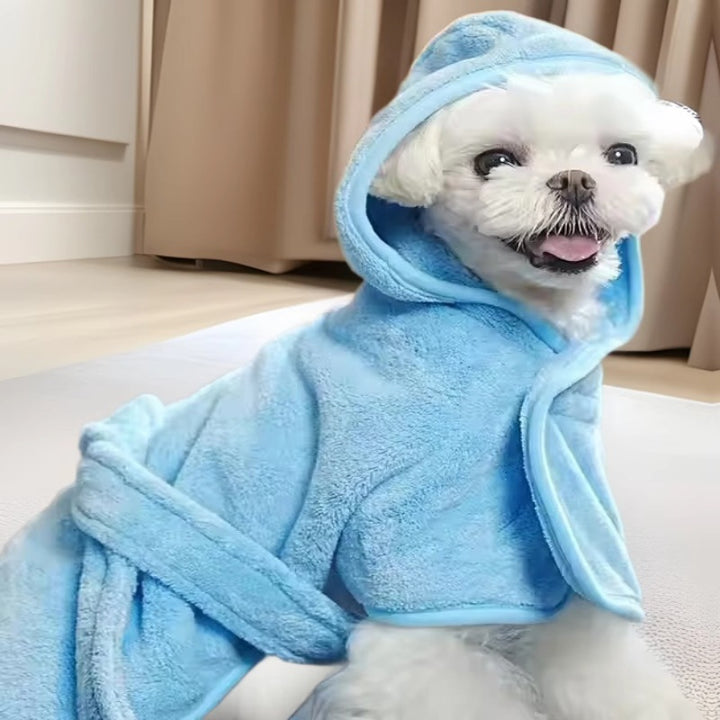 Soft Coral Fleece Pet Wearable Bathrobe Towel