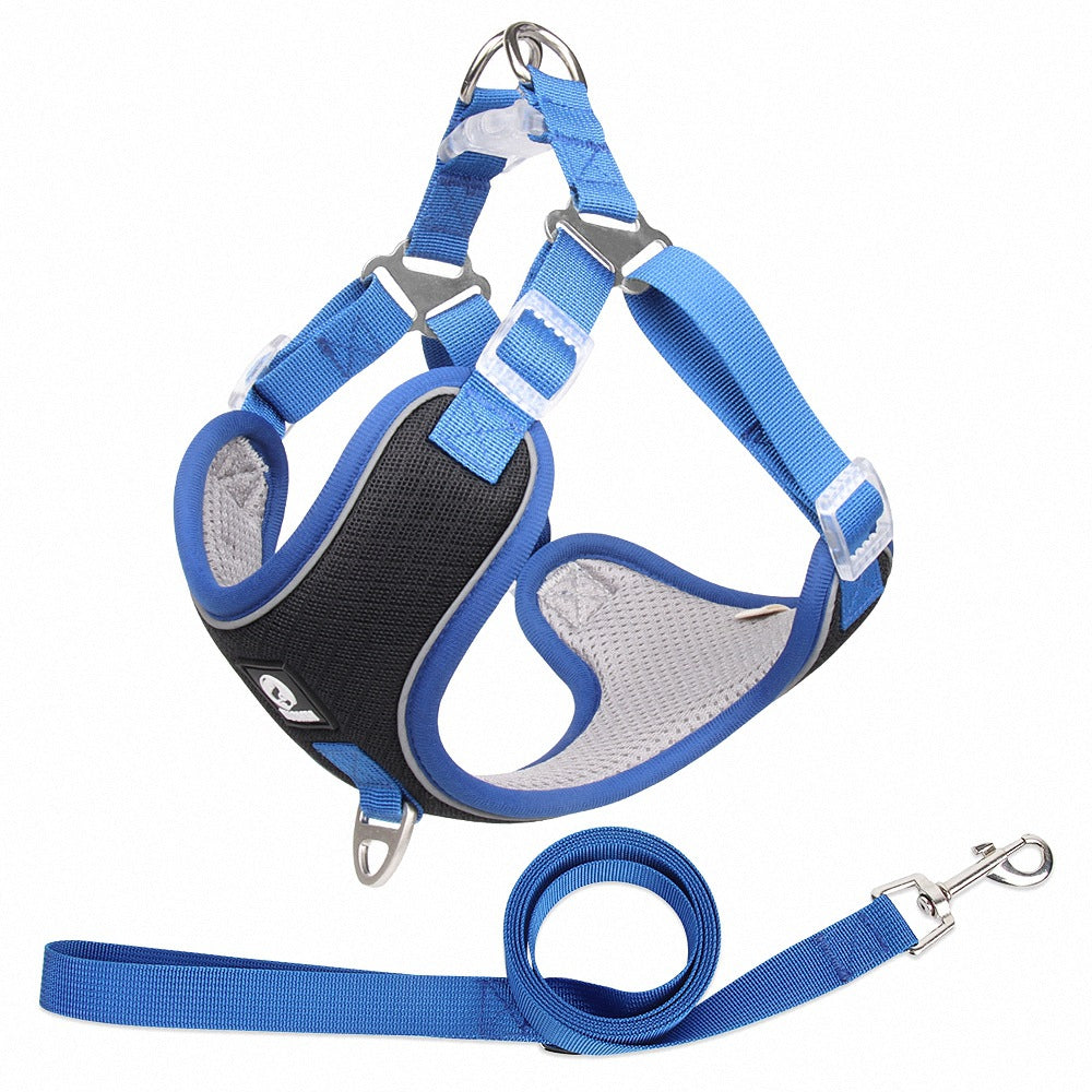 Adjustable Breathable Pet Harness With Control Leash