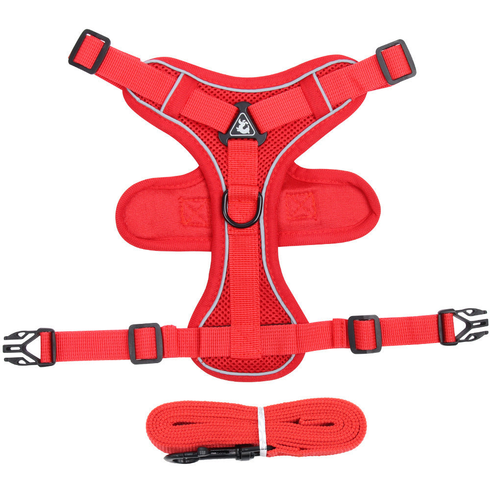 Pet Harness Vest Chest Strap With Control Leash Set