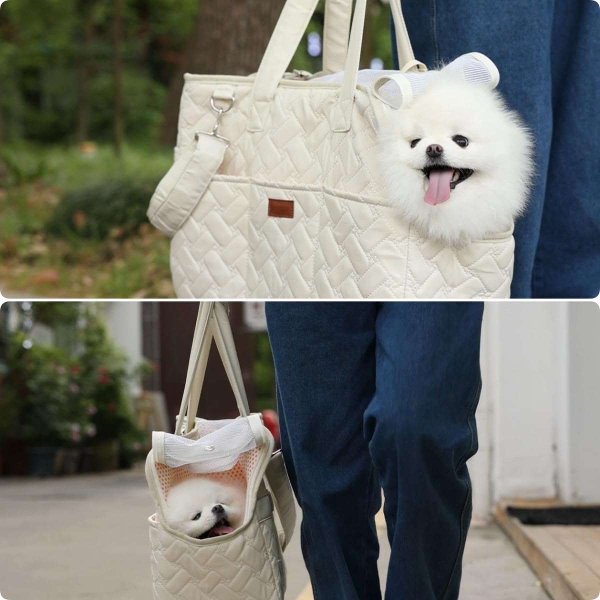 Breathable Pet Carrier Handbag Multi Pocket Travel Tote