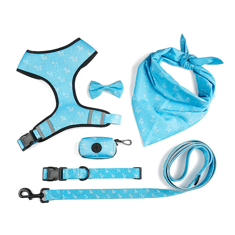 Bow Design Pet Harness With Control Leash Set