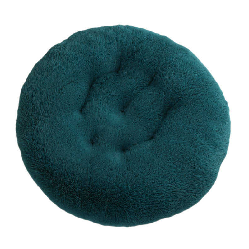 Plush Round Pet Bed Warm Sleeping Mat Cozy Nest