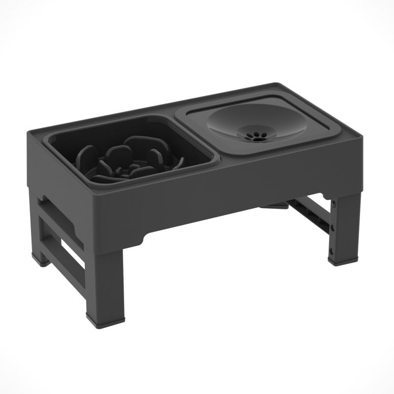 Adjustable Height Pet Double Bowl Feeding Stand Set