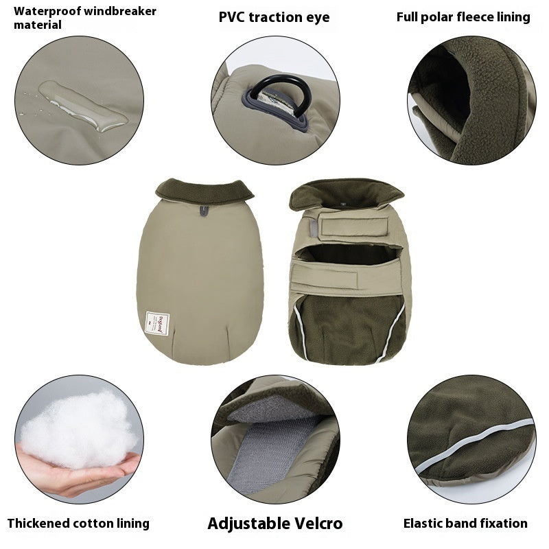 Pet Lapel Turtleneck Cotton Padded Warm Vest Clothing