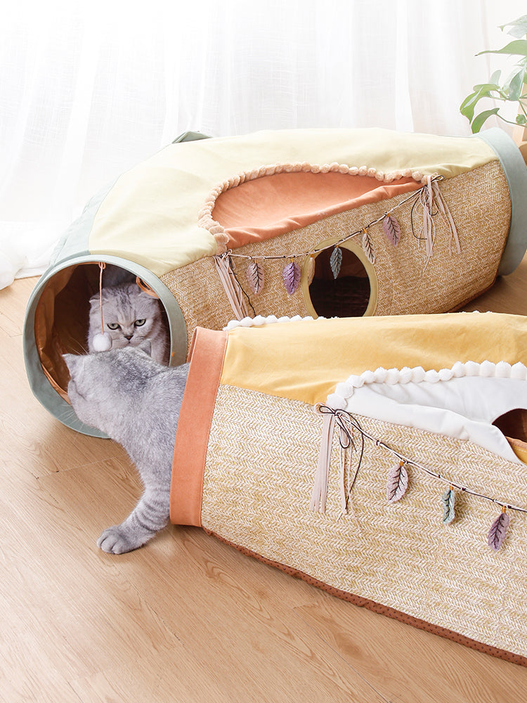 Pet Tunnel Hole Totoro Plush Interactive Play Toy