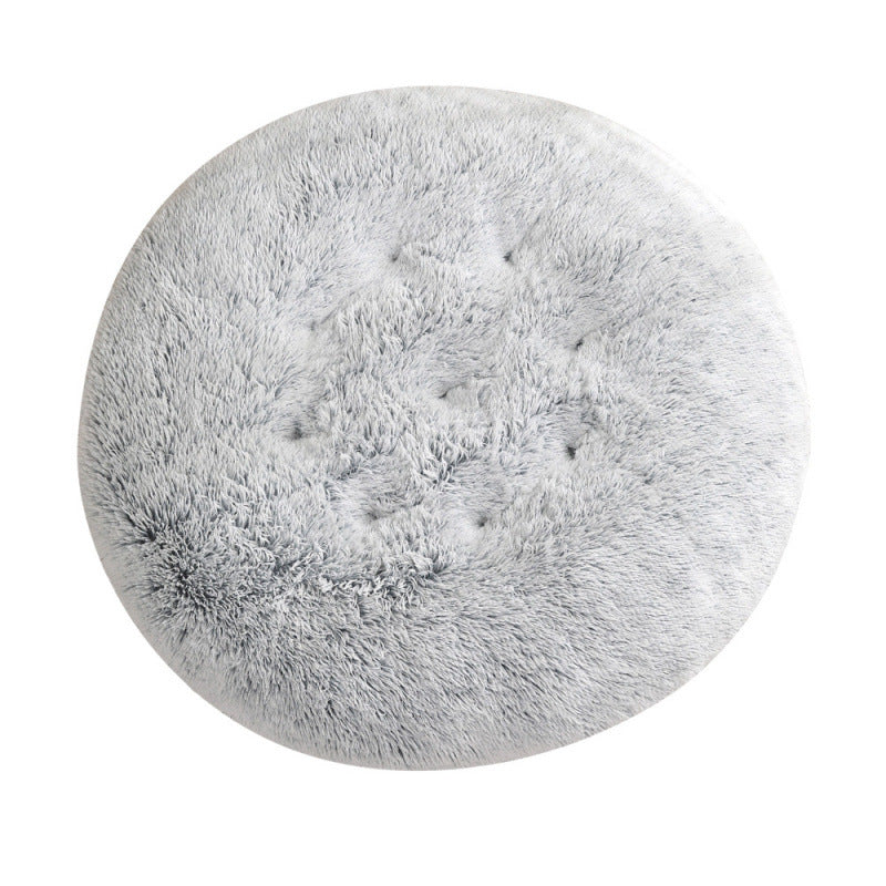 Plush Round Pet Bed Warm Sleeping Mat Cozy Nest