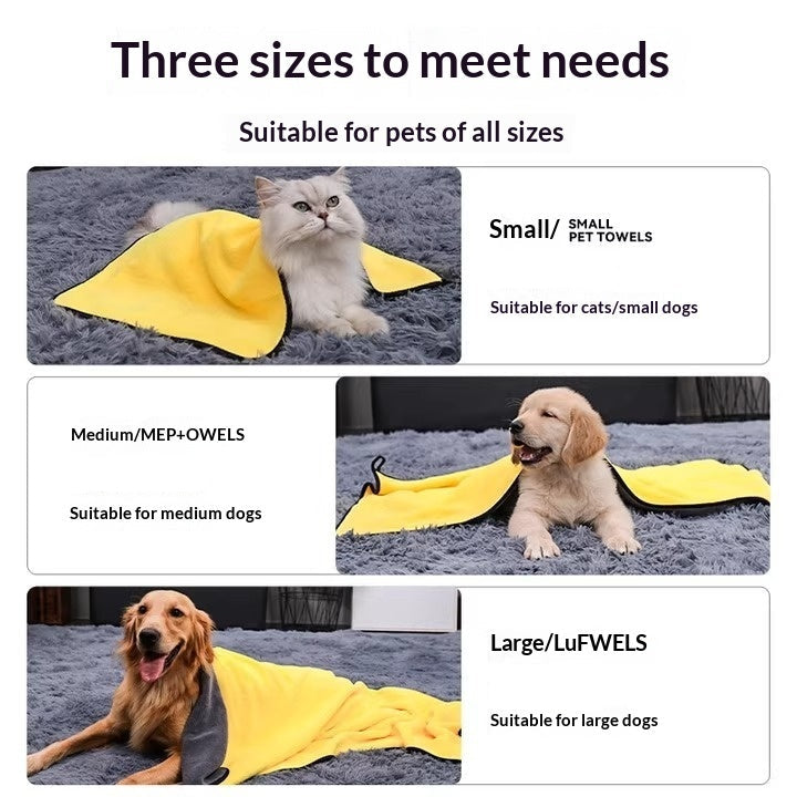 Super Absorbent Quick Dry Pet Bath Towel Large Breed Wrap