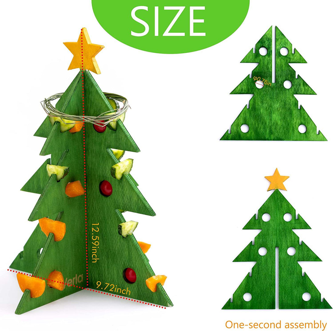 Christmas Tree Wooden Pet Vegetable Feeder Rack Toy