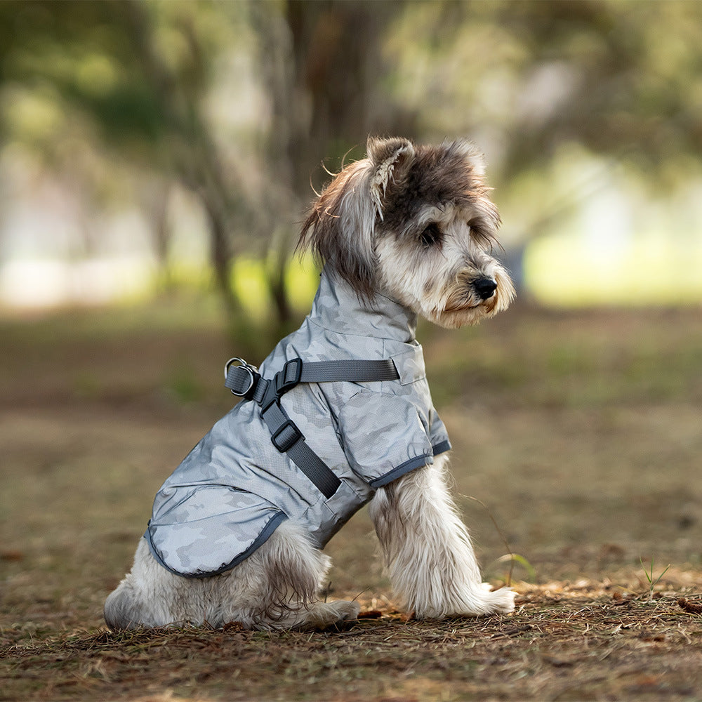 Pet Chest Back Waterproof Raincoat Two Leg Traction Coat