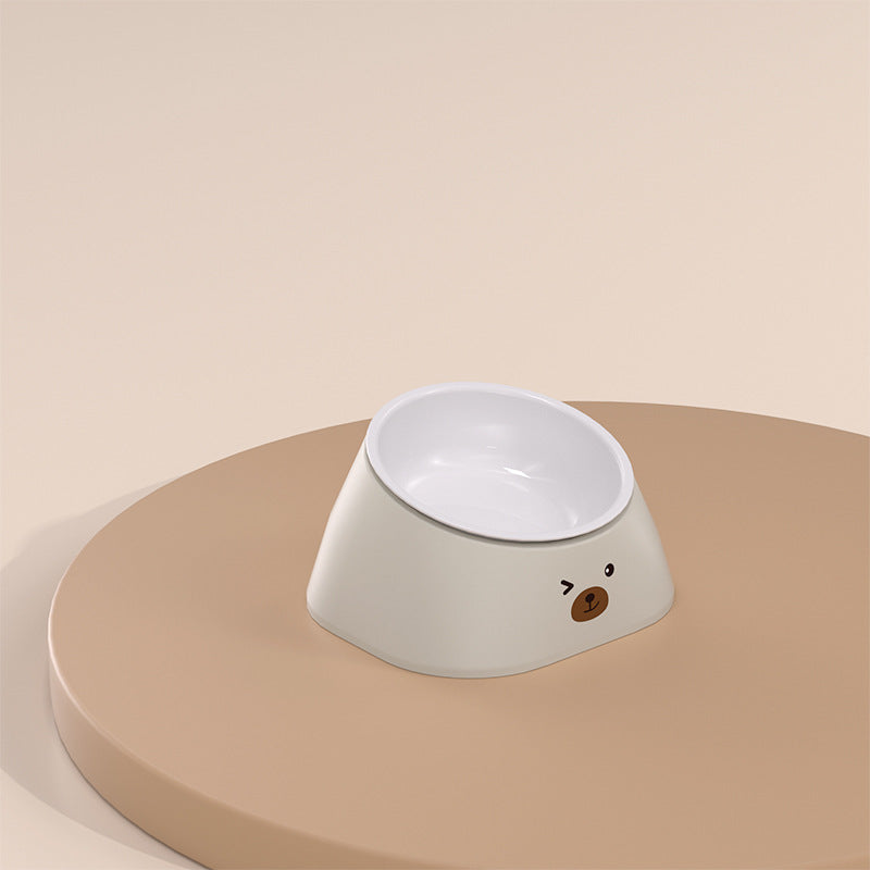 Pet Tilted Cervical Support Stainless Steel Feeding Bowl