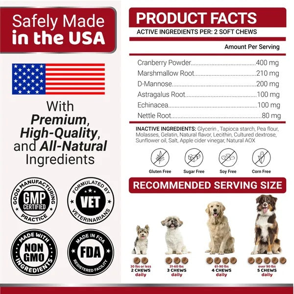 Cranberry Bladder Control Supplement Treats 170 Count