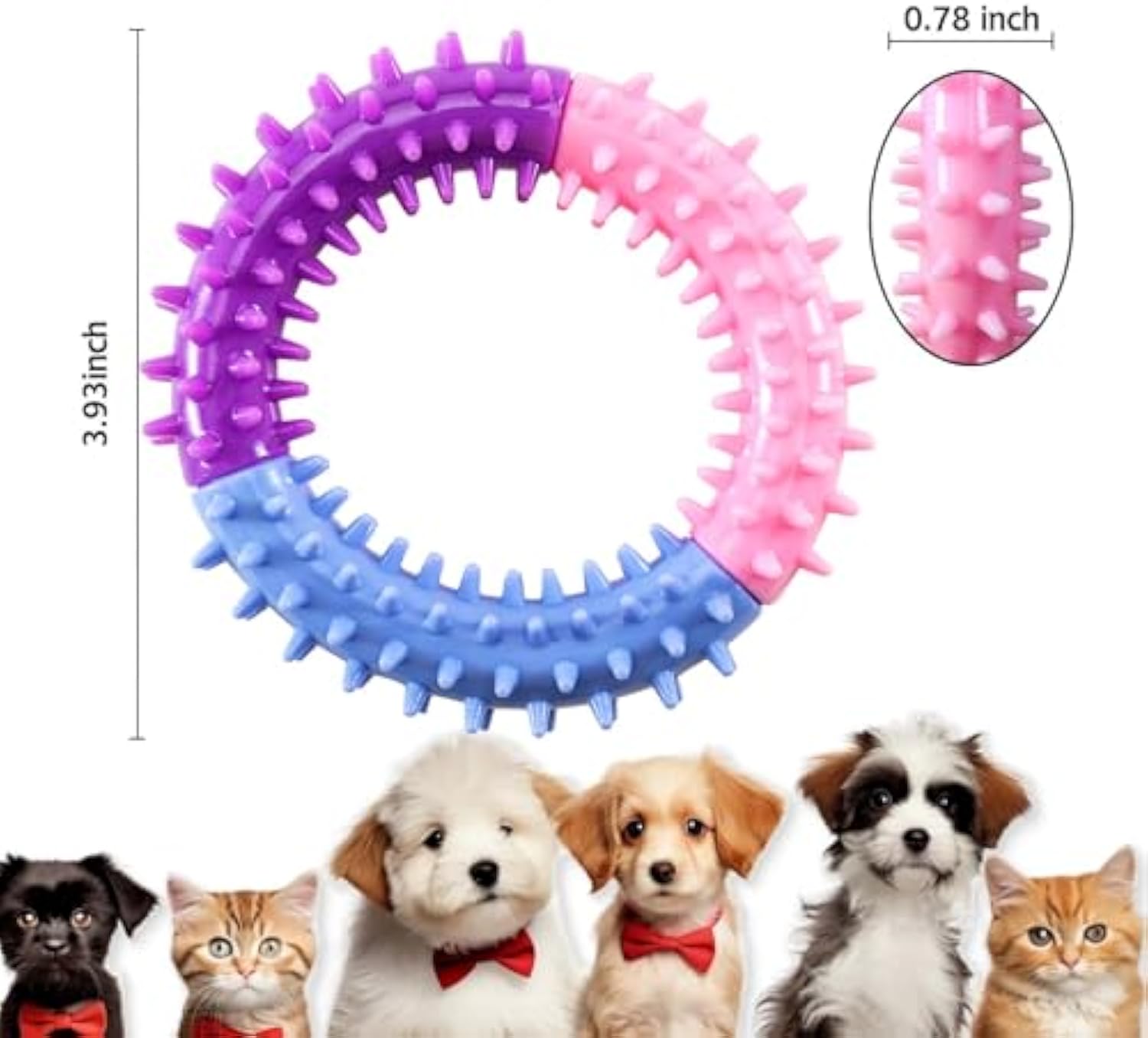 Pet Rubber Chew Ring Teething Interactive Toy