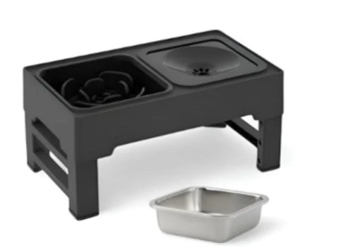 Adjustable Height Pet Double Bowl Feeding Stand Set