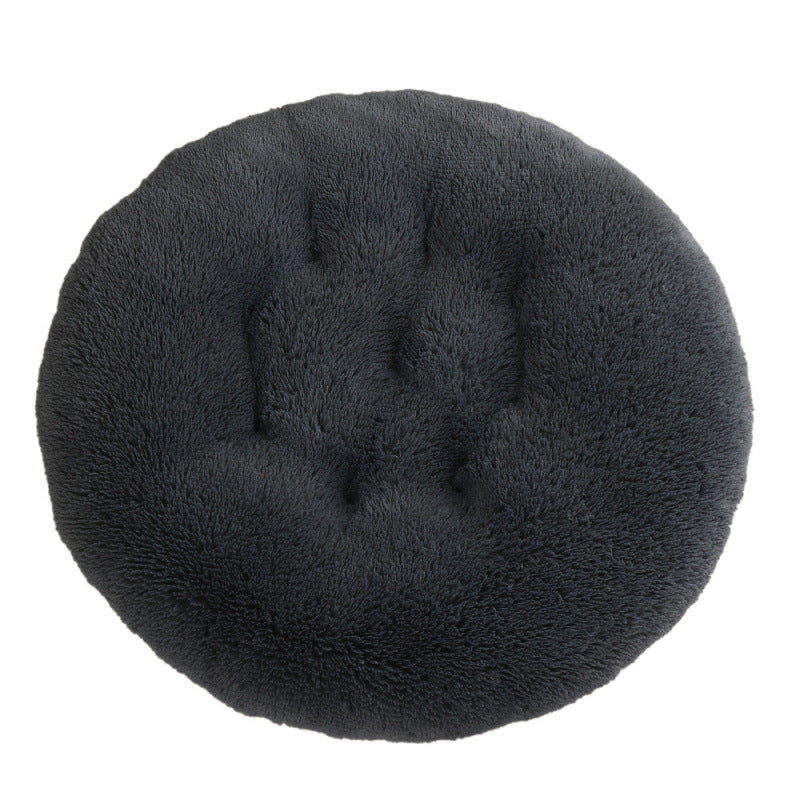 Plush Round Pet Bed Warm Sleeping Mat Cozy Nest