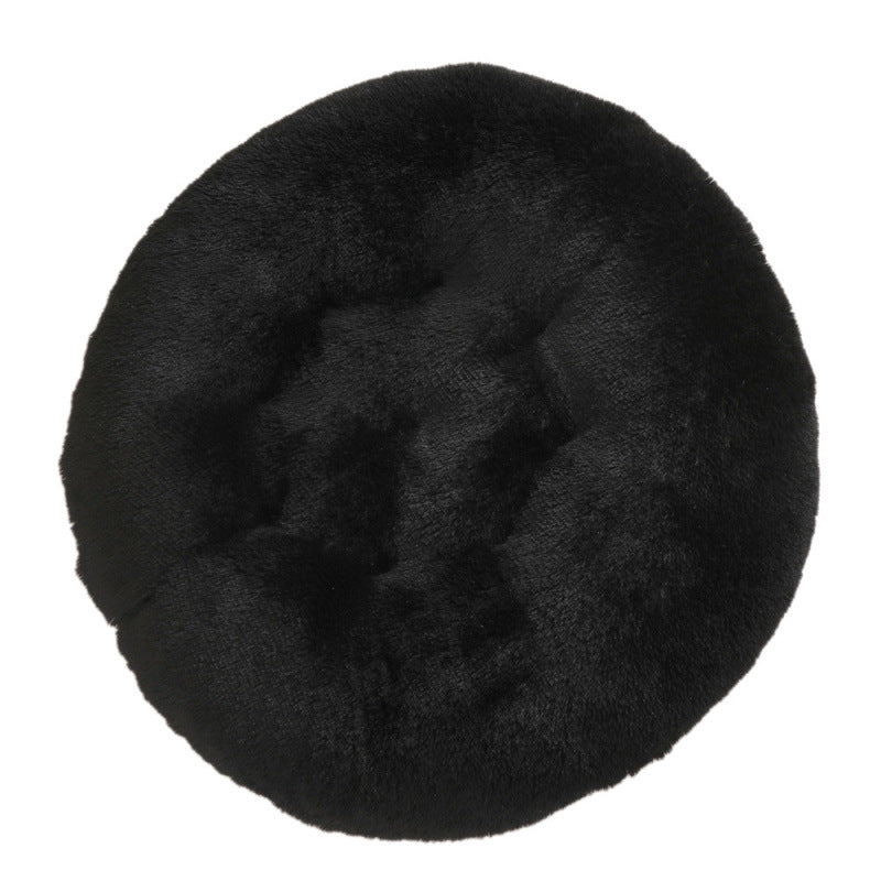 Plush Round Pet Bed Warm Sleeping Mat Cozy Nest