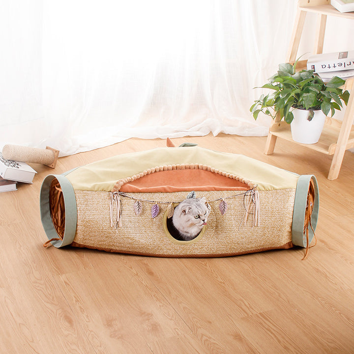 Pet Tunnel Hole Totoro Plush Interactive Play Toy