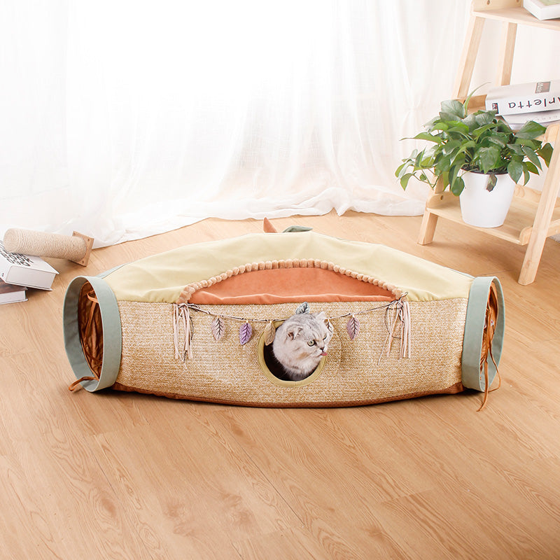 Pet Tunnel Hole Totoro Plush Interactive Play Toy
