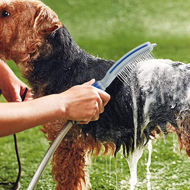 Pet Bath Brush With Water Hose Shower Cleaning Tool