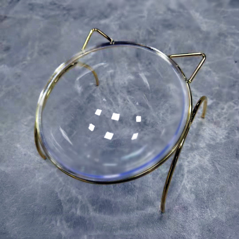 Pet Glass Feeding Bowl With Metal Rack Accessories