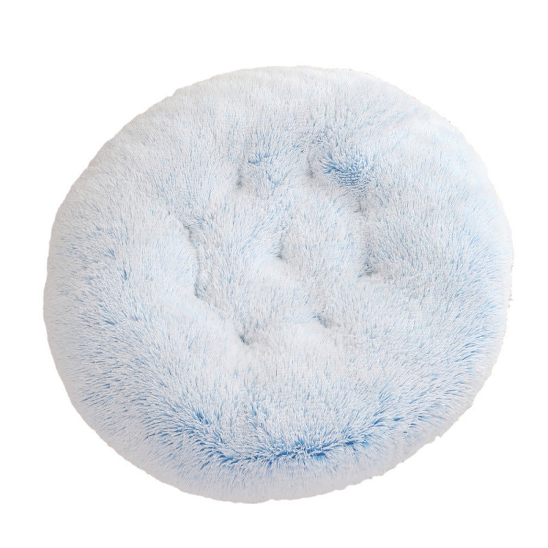 Plush Round Pet Bed Warm Sleeping Mat Cozy Nest