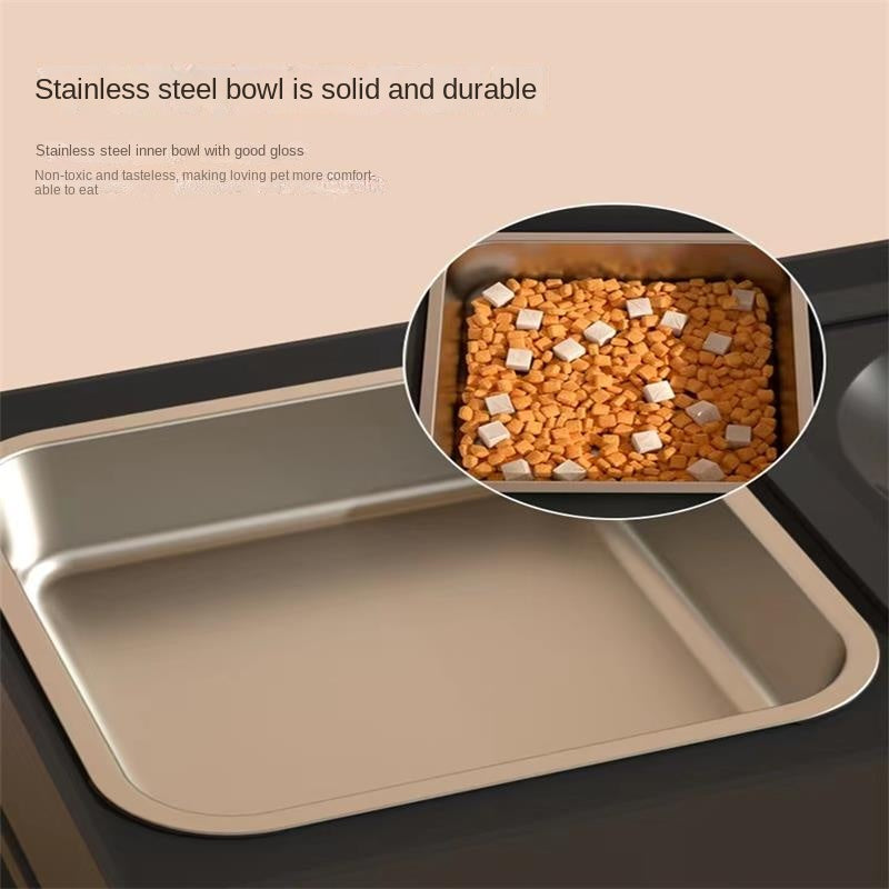 Adjustable Height Pet Double Bowl Feeding Stand Set