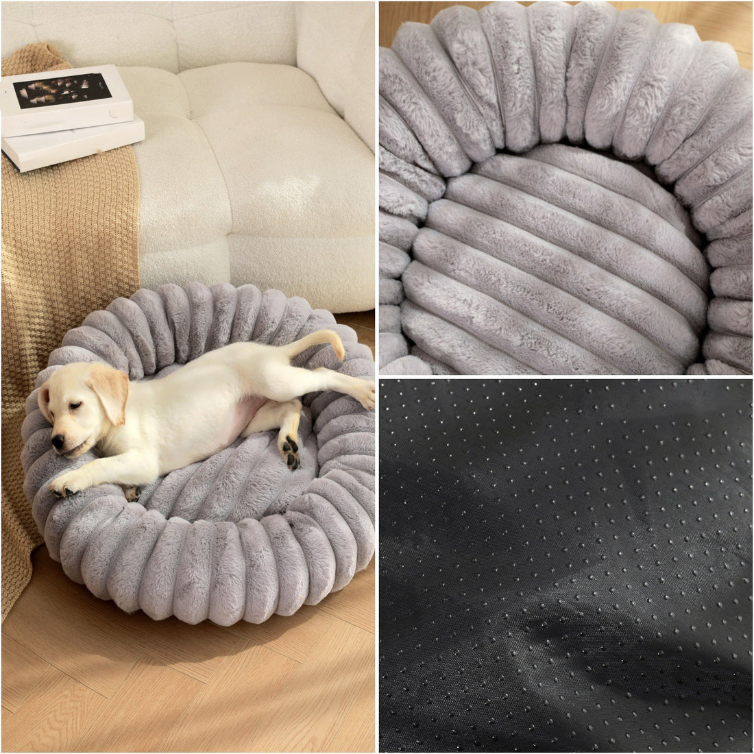 Plush Round Pet Nest Warm Winter Long Hair Bed