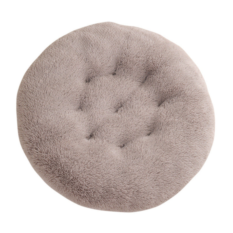 Plush Round Pet Bed Warm Sleeping Mat Cozy Nest
