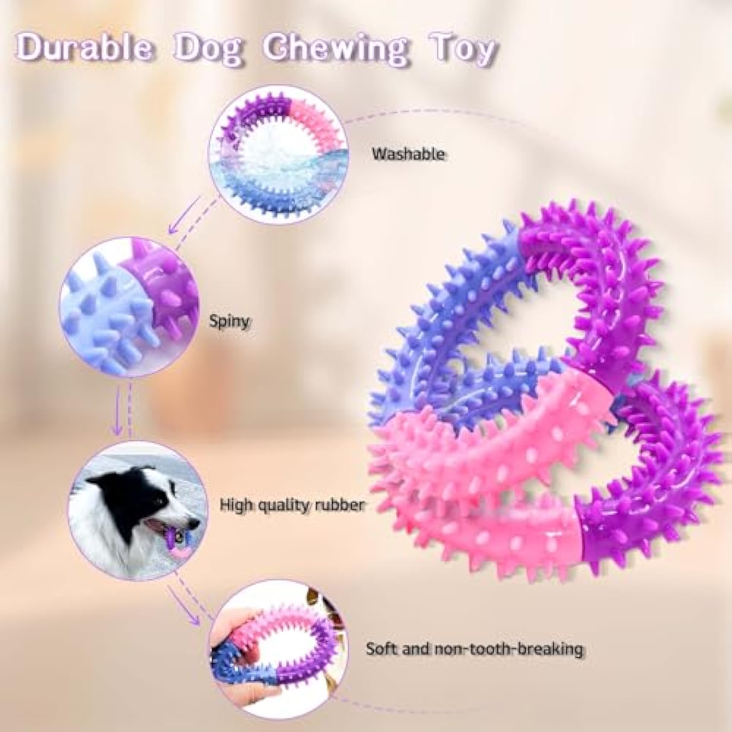 Pet Rubber Chew Ring Teething Interactive Toy