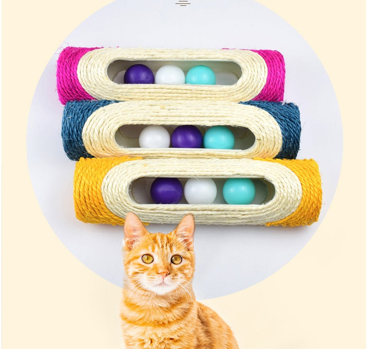 Pet Long Sisal Drum Three Piece Interactive Toy Set