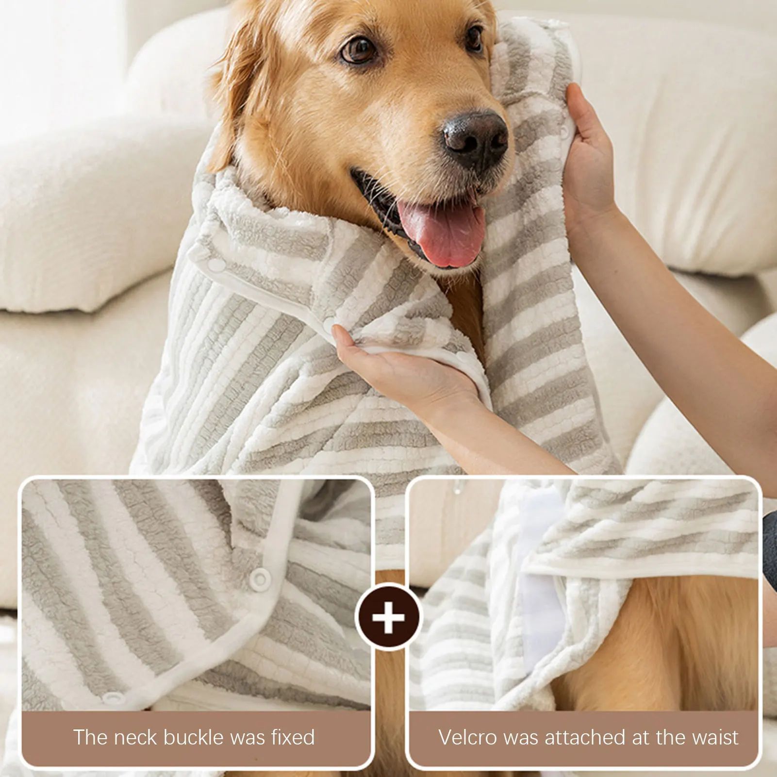 Ultra Absorbent Quick Dry Pet Bath Towel Thick Bathrobe Wrap