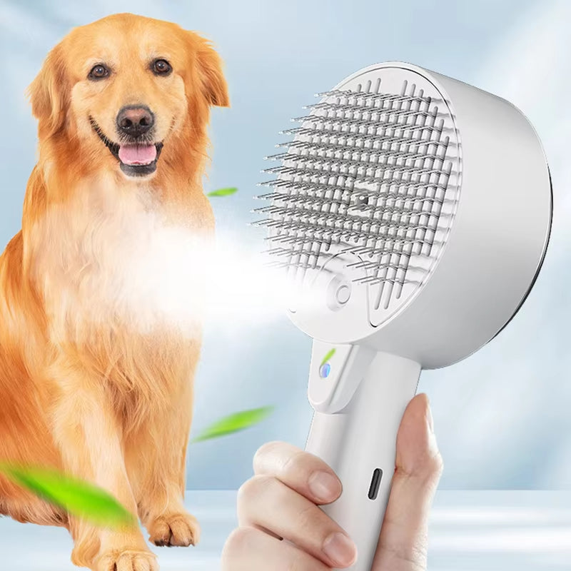 Pet Electric Steam Grooming Massage Spray Brush Tool