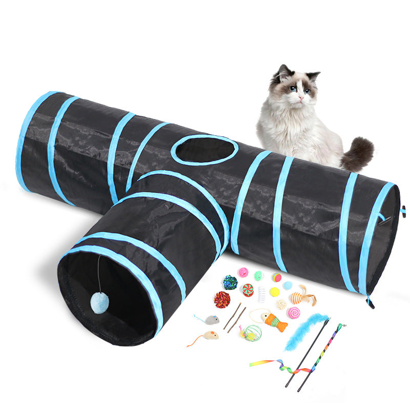 Pet Foldable Tunnel Climbing Path Interactive Play Toy