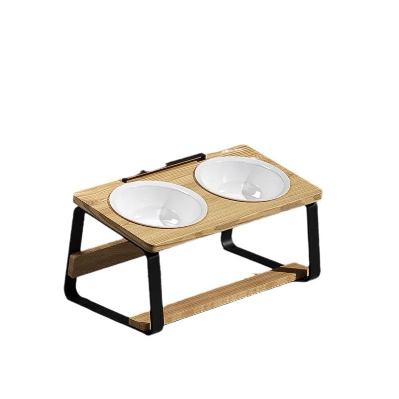 Ceramic Double Pet Feeding And Drinking Bowl Set