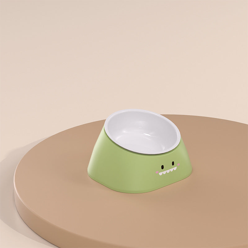 Pet Tilted Cervical Support Stainless Steel Feeding Bowl
